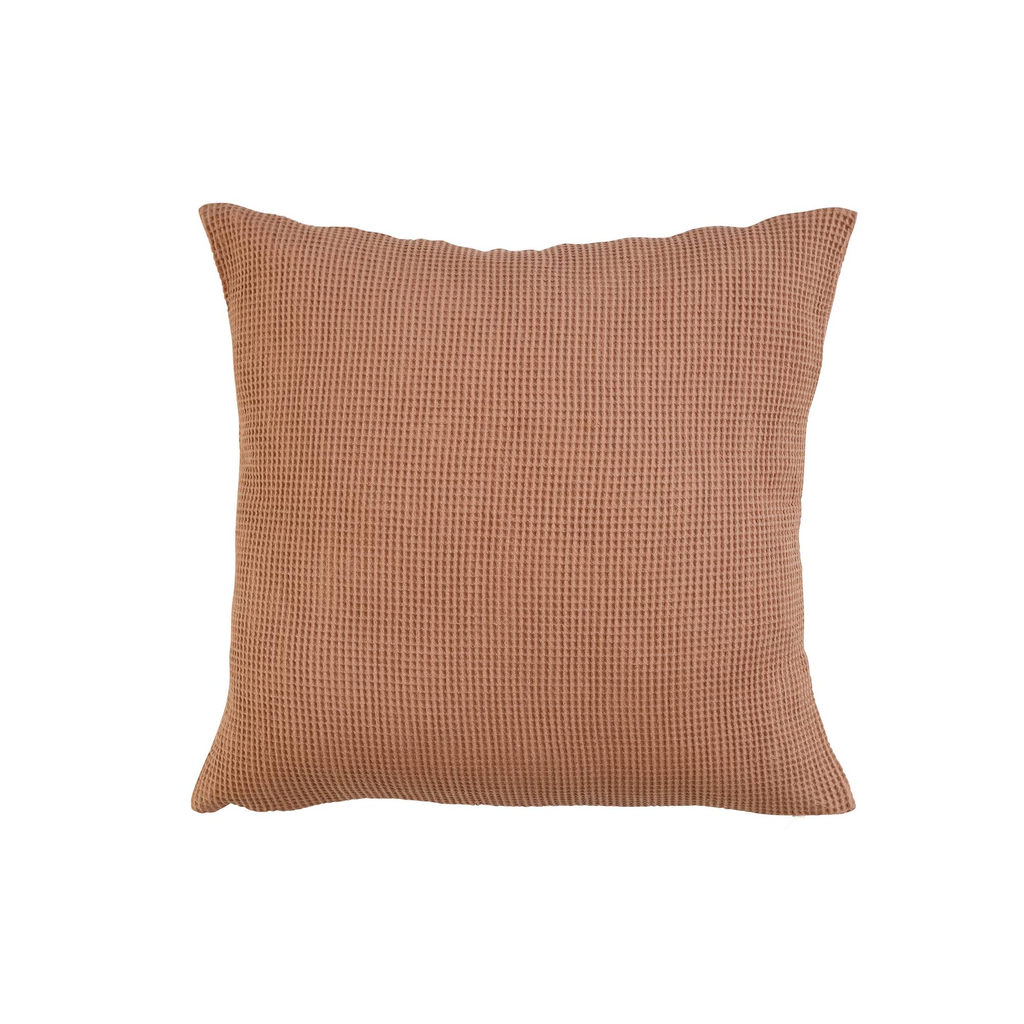 Hello Honey® Terra Cotta Woven Linen & Cotton Waffle Pillow